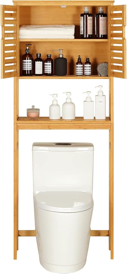 VIAGDO Over The Toilet Storage Cabinet, Tall Bathroom Cabinet Organizer - Image 9