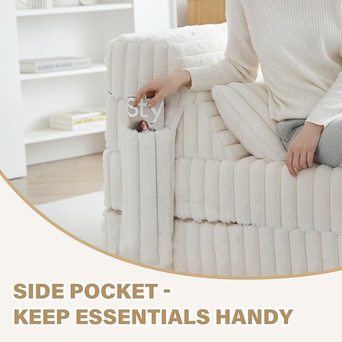 Tiita Folding Sofa Bed Single Size, Convertible Sleeper Chair Mattress - Image 5
