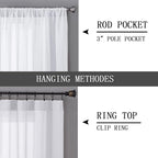 Tollpiz Sheer Curtains Bedroom Linen Textured Curtain Sheers Light Filtering - Image 5
