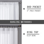 Tollpiz Sheer Curtain Linen Textured Living Room Curtains Sheer Light Filtering - Image 5