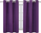 Purple Blackout Curtains 42 x 54 Inch Length Set of 2 Panels Grommet Bedroom - Image 2
