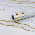 White Gold Marble Contact Paper by Biyoeepeelstickwallpaper
