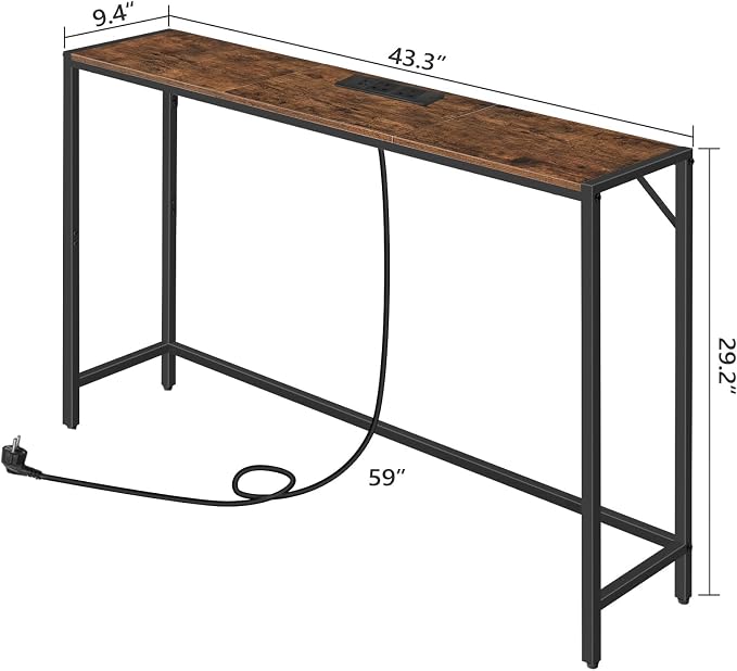 MAHANCRIS Console Table, Narrow Sofa Table, 43.3” Entrance Table - Image 3
