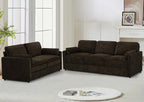 Comfy Chenille Sofa Set with Well-Filled Pillows, Modern 3 Seater and Loveseat by LESOFAIR