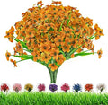 Artificial Outdoor Flowers,8 Bundles Outdoor Fake Flowers UV Resistant Faux Outside Plastic Flower Plants for Outside Indoor Décor(Orange Red) by DRTDERUITAI
