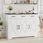 HOSTACK Modern Farmhouse Buffet Sideboard Cabinet, Barn Doors Storage Cabinet - Image 5