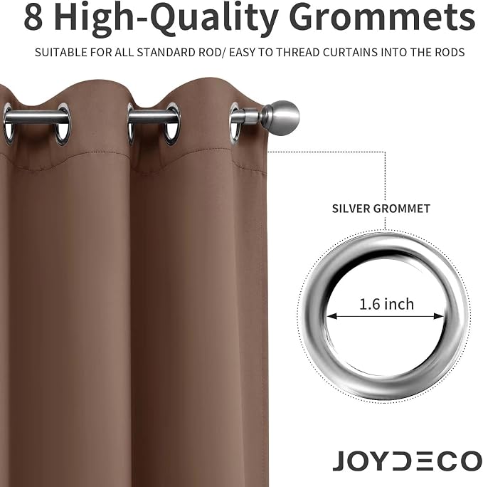Joydeco Blackout Curtains 120 inches Long 2 Panels Set, Thermal Insulated Long - Image 2