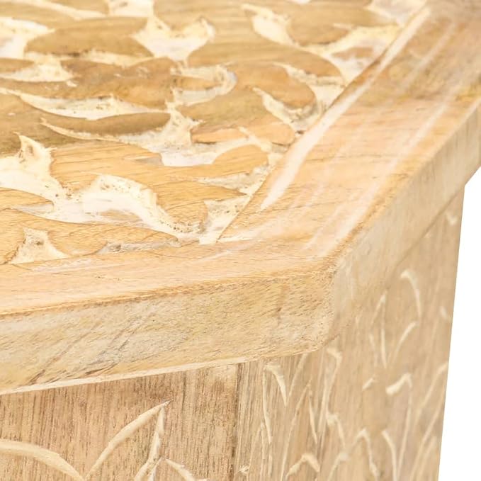 vidaXL Bohemian-Style Side Table in Solid Mango Wood - Image 4