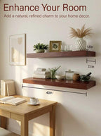 Solid Wood Floating Shelves, 40in Finished Real Wood Wall Shelves - Image 4