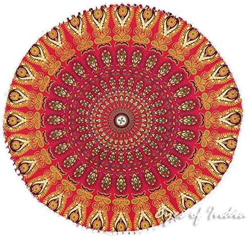 Mandala Floor Pillow Cover Meditation Cushion Seating Throw Hippie Round - Image 5