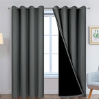 Yakamok Dark Grey 100% Blackout Curtains 90 Inches Long 52" Wide 2 Panels | by Yakamok