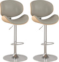 KCC Bar Stools Set of 2, Swivel Adjustable Height Barstools, PU Leather by KCC