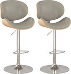 KCC Bar Stools Set of 2, Swivel Adjustable Height Barstools, PU Leather by KCC