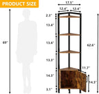 Furnulem Corner Shelf, 5-Tier Corner Cabinet - Image 2