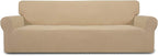 Easy-Going Stretch 4 Seater Oversized Sofa Couch Cover Sand | 1-Piece Extra by Easy-Going