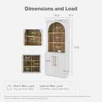mopio Blake Tall Display Cabinet, Kitchen Buffet Pantry Cupboard, Trophy - Image 2
