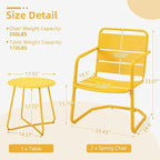 MELLCOM 3 Piece Patio Set, Small Patio Furniture Set - Image 2
