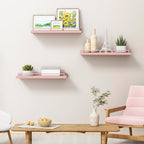 RYOFOBETTO Pink and White Floating Shelves, Kawaii Room Decor Wall Shelves - Image 5