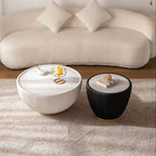SSLine Bowl-Shape Coffee Table Modern Sintered Stone Top Coffee Table in Cream - Image 7