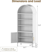 VEXPOR 73" Tall Metal Arched Bookcase - Image 2