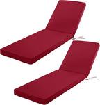 Outdoor Chaise Lounge Cushion Set of 2, Fadesafe Water-Repellent Lounge Deck by COMCAVER