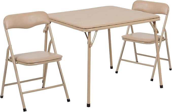 Flash Furniture Mindy Kids 3-Piece Folding Square Table and Chairs Set - Image 3