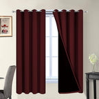 Yakamok Burgundy Red Blackout Curtains 63 Inches Long by Yakamok