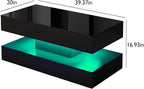 Uspeedy 39.37in Large High Glossy LED Coffee Table - Image 2