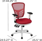 Flash Furniture Nicholas Mid-Back Red Mesh Multifunction Executive Swivel - Image 3