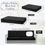 Newwiee 8 Pcs Stretch Patio Outdoor Cushion Covers Replacement, Elastic Fit and - Image 3