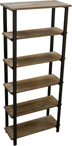 Alaterre Furniture Pomona Living Room 6-Tier Solid Wood Bookcase - Image 9