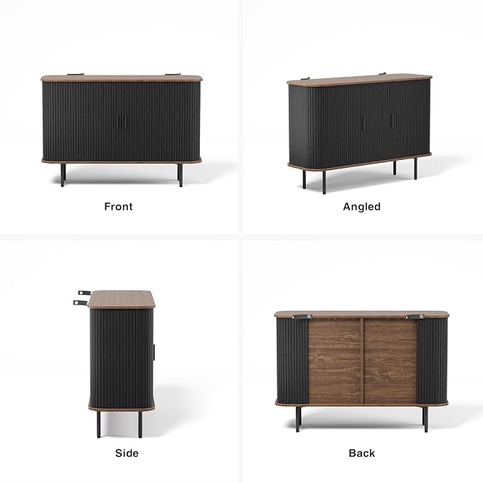 47''W x 32''H Black Buffet Sideboard Cabinet - Image 3