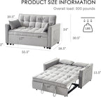 3-in-1 Loveseat Sleeper Sofa, Modern 55.5" Pull Out Couch, Velvet Upholstered - Image 3
