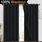 Yakamok Black 100% Blackout Curtains 84 Inches Long - Image 2