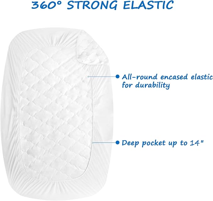 Short King RV Mattress Pad Waterproof Mattress Protector, Quilted RV Short King - Image 5