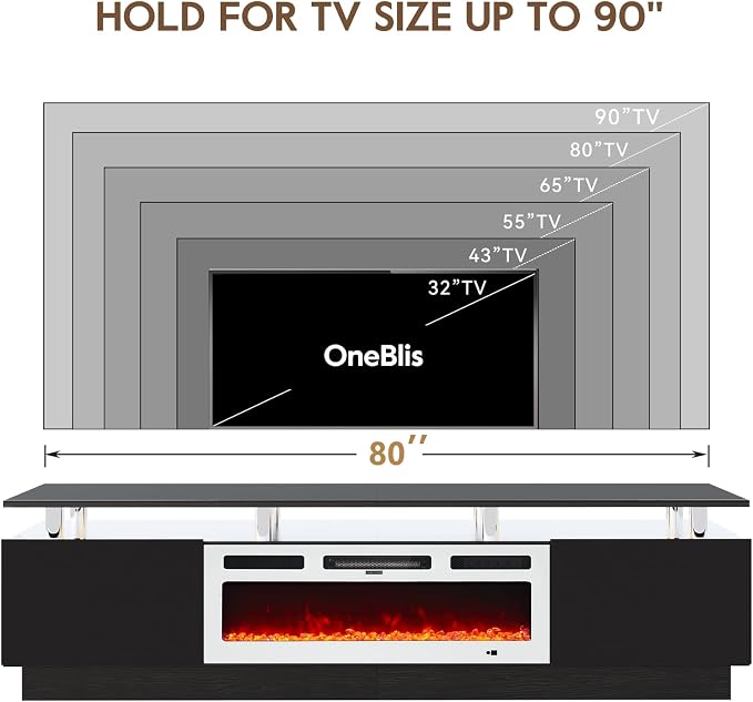 80" TV Stand for Living Room, Modern Entertainment Center & Media Console - Image 6