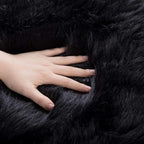 ORINOVA Black Fuzzy Living Room Washable Area Rugs - Image 8