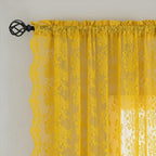 YJ YANJUN Vintage Lace Curtains Boho Sheer Kitchen Curtain Panels 45 inch Length - Image 2