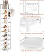 LANTEFUL Tall Narrow Shoe Rack 10-Tier Skinny Shoe Shelf Storage - Image 4