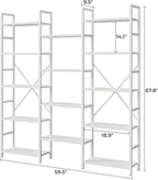 SUPERJARE Triple Bookshelf, Bookcase - Image 3