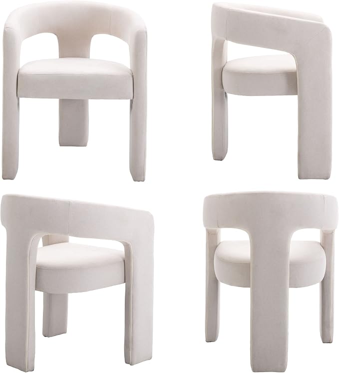 BESTANO Set of 2 Modern Linen Fabric Upholstered Dining Chairs - Image 7