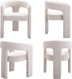 BESTANO Set of 6 Modern Linen Fabric Upholstered Dining Chairs - Image 7