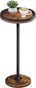 HOOBRO Small Round Side Table, Drink Table, Coffee Martini Table by HOOBRO