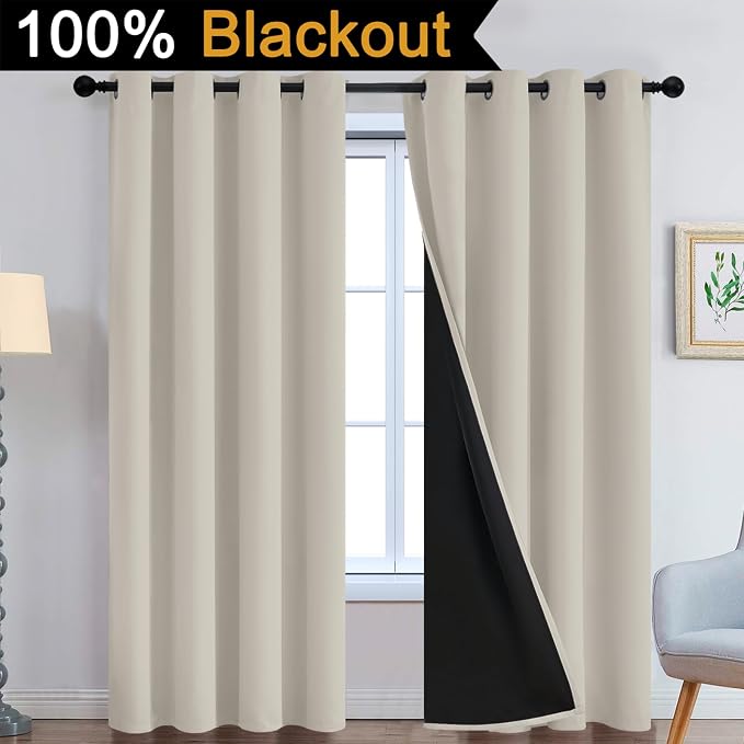 Yakamok Stone Blackout Curtains 96 Inches Long - Image 3