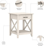 Bush Home End Table with Drawer, Nightstand with Storage, Living Room and - Image 7