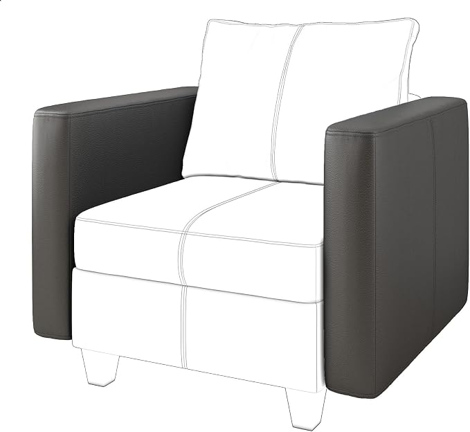 EASE MOOSE Armrest Module for Modular Sectional Sofa, Faux Leather Side by EASEMOOSE