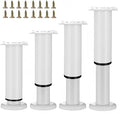 4PCS Adjustable 9.64-16.6 Inch Metal Furniture Legs White Furniture Replacement by SWTOOL