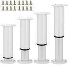 4PCS Adjustable 9.64-16.6 Inch Metal Furniture Legs White Furniture Replacement by SWTOOL