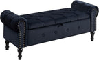 Storage Bench for Bedroom, Velvet 51" End of Bed Bench, Queen Size Bench - Image 9