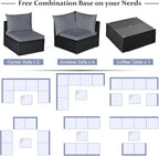 Tangkula 7-Piece Patio Furniture Set, Outdoor Sectional Sofa - Image 8